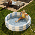 thumbnail image 5 of Float Life by Funboy Inflatable 3-Ring Pool, Blue Stripe - Summer Breeze, 65" Diameter, Children 6+, 5 of 6