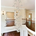 thumbnail image 2 of 26 Lights Mini Chandelier Flush Mount High Ceiling Chandeliers for Living Stairwell Pendant Light Fixtures Crystal Bubble Lights Raindrop Modern Foyer Chandelier Lighting,LED Bulbs Included, 2 of 5