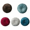 thumbnail image 7 of Round 13.7" Pintuck Throw Pillow Handcrafted Pumpkin Velvet Floor Pillows, 7 of 7
