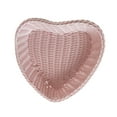 thumbnail image 4 of Cesta de almacenamiento en forma de corazón, cesta tejida a mano, plato para dulces, contenedor de almacenamiento multiusos, cesta de fruta de ratán Rosa, 4 of 8