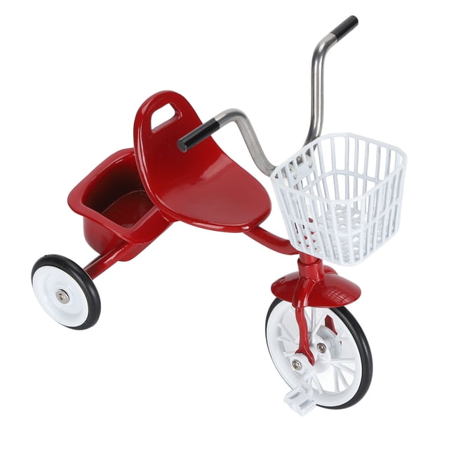Modelo de Triciclo de Metal ANGGREK Juguete de Bicicleta de Tres Ruedas Adorno Realista