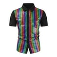 thumbnail image 2 of WREESH Men's Party Button Down Shirts Formal Sequin Buckle Shirts with Collar for a Bright and Colorful Appearance Multicolor, 2 of 8