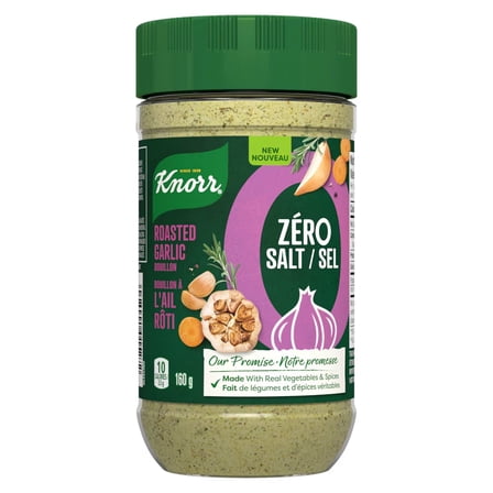 Knorr Zero Salt Roasted Garlic Bouillon Powder, 160g/5.6 oz