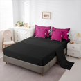 thumbnail image 5 of Castle Fairy Y2K Abstract Skull King Bedding 7pcs,Edgy Leopard Paw King Bed in a Bag,Hot Pink Black,Black Reversible, 5 of 7