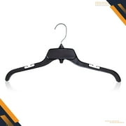 Hanger Central 25 Pack 17 Inch Plastic Clothing Hangers with Metal Swivel Hooks, Black