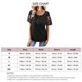 thumbnail image 5 of Women Casual Short Sleeve Top Lace Hollow Buttoon Splicing Comfy Fashion Summer Blouse Black S, 5 of 5