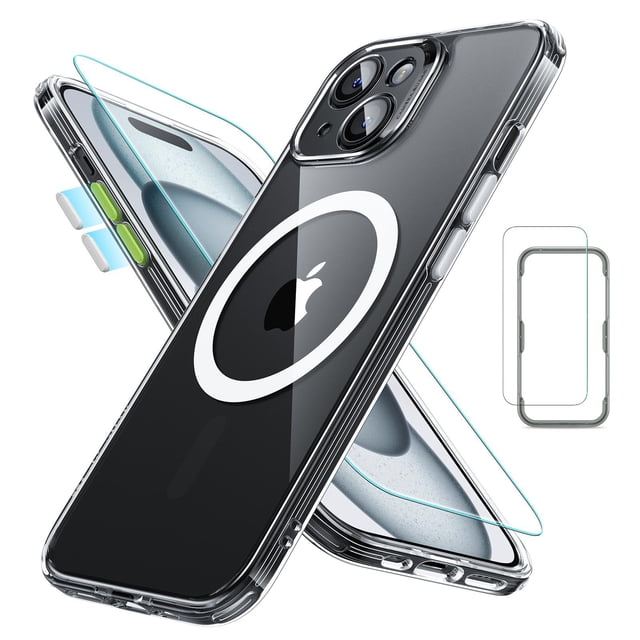Set de fundas ESR para iPhone 15 translúcidas mate con protector de pantalla