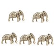 thumbnail image 4 of 5pcs Brass Metal Animal Statue Mini Ornament Mascot Statue Elephant Figure, 4 of 8