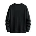 thumbnail image 5 of Zylanna Men's Long Sleeve T-Shirts, Homewear Crew Neck Solid Color Loose Casual Tops for Men Black, 5 of 9