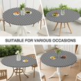 thumbnail image 7 of Black White Triangle Checkered Pattern Round Fitted Tablecloth with Elastic Edge,Dining Table Cover Waterproof,Outdoor Round Tablecloth for Camping,Dining,Indoor and Outdoor, 7 of 7