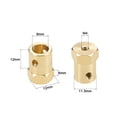 thumbnail image 2 of Hex Coupler 8mm Bore Motor Hex Brass Shaft Coupling Flexible Connector for Car Wheel Tires Shaft Motor 4pcs, 2 of 3