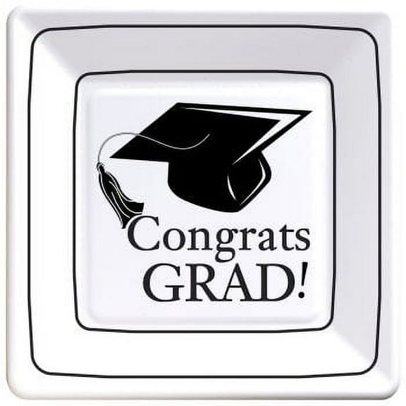Congrats Grad 9-inch Square Paper Plates 18 Per Pack