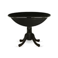 thumbnail image 3 of East West Furniture DMGA5-ABK-50 5 Pc Dining Set Includes 1 Drop Leaves Table and 4 Dark Gotham Grey Linen Fabric Dining Chair Button Tufted Back with Nail Heads - Wire Brushed Black Finish, 3 of 10