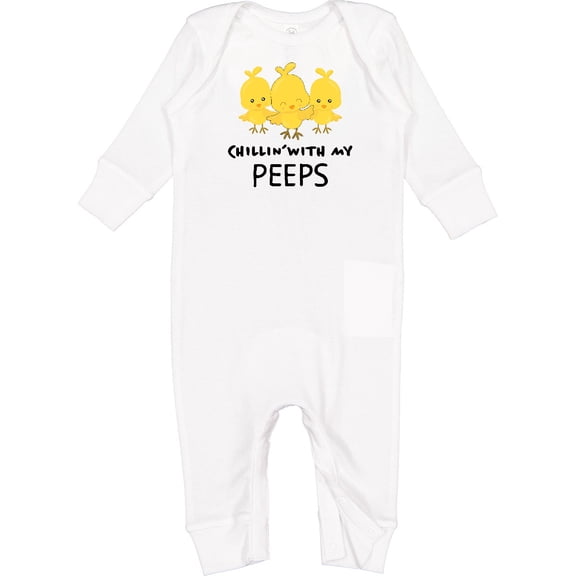 Inktastic Chillin' with My Peeps Baby Romper Coveralls