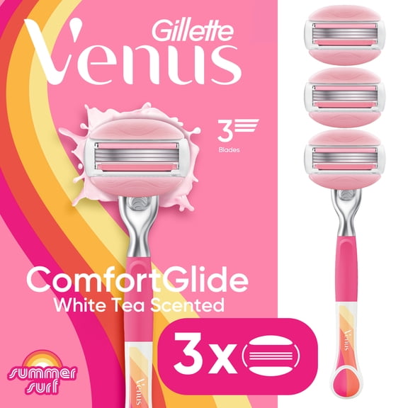 Venus Summer Surf ComfortGlide 3 with Handle and 3 Razor Blade Refills