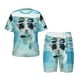 thumbnail image 1 of Fotbe Swimming Cat Goggles Pijama Estampada de 2 Piezas para Niños – Ropa de Dormir de Manga Corta Cómoda para Niños y Niñas, Camiseta y Shorts de Algodón-3X-Large, 1 of 6
