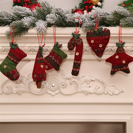

Gwong Christmas Pendant Lovely Exquisite Fabric Fireplace Hanging Pendant for Home