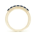 thumbnail image 2 of Angara Natural 0.63 Ct. Blue Sapphire with Diamond Non Eternity Wedding Band in 14K Yellow Gold for Women (Ring Size: 3), 2 of 10
