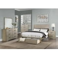 thumbnail image 6 of Modern Gorgeous 4pc California King Size Bed w Underbed Drawer Dresser Mirror Nightstand Bedroom Furniture Light Tan Hue Finish, 6 of 9