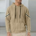 thumbnail image 1 of pstuiky camisas de manga larga para hombre, Sudadera con capucha de manga larga para hombre, informal, holgada, con cordón y bolsillo, de punto, de color liso top de hombre xl, 1 of 9