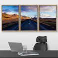 thumbnail image 2 of wall26 Framed Wall Art Print Set Country Road Through Valley with Clouds Nature Wilderness Photography Realism Rustic Colorful Multicolor Ultra for Living Room, Bedroom, Office - 24"x36"x3, 2 of 5