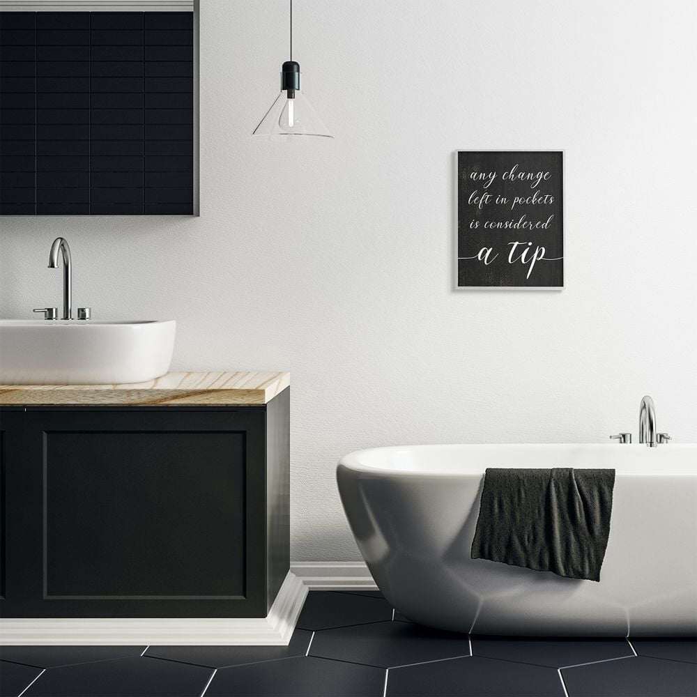 Stupell Industries Tips are Considered Phrase Laundry Room Sign Designed by Daphne Polselli