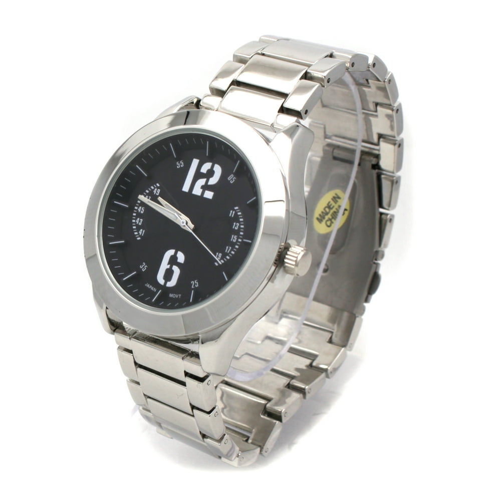 Geneva Geneva Mens Luxury Metal Analog Round Sport Wrist Watch Silver
