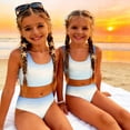 thumbnail image 5 of CCRFTGI Swimsuits for Child Girls Size 7-8 2 Piece Set Swimming Bikinis Beach Vacation Girls Bathing Suit Cute Summer Gradient Girls Clothes Swim Suit Kids Bikini Swimwear Sky Blue 1-2 Years, 5 of 9
