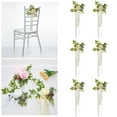 thumbnail image 2 of Set of 6 Wedding Pew Flowers - Chair Back Floral Decor with Silk Roses, Ribbons & Greenery for Aisle, Reception, Party - Indoor/Outdoor Ceremony Decorations, 2 of 6