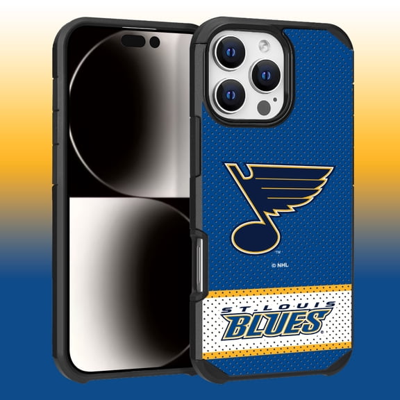 Apple iPhone 16 Pro Max (6.9) - NHL Licensed St. Louis Blues Team Logo on Jersey Textured Dual Layer Case