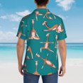 thumbnail image 4 of Susaid Giraffes Doing Various Yoga Print Short Sleeve Shirts Button Down Casual Shirts Summer Beach Aloha Button Down Short Sleeve for Men ,Small, 4 of 7