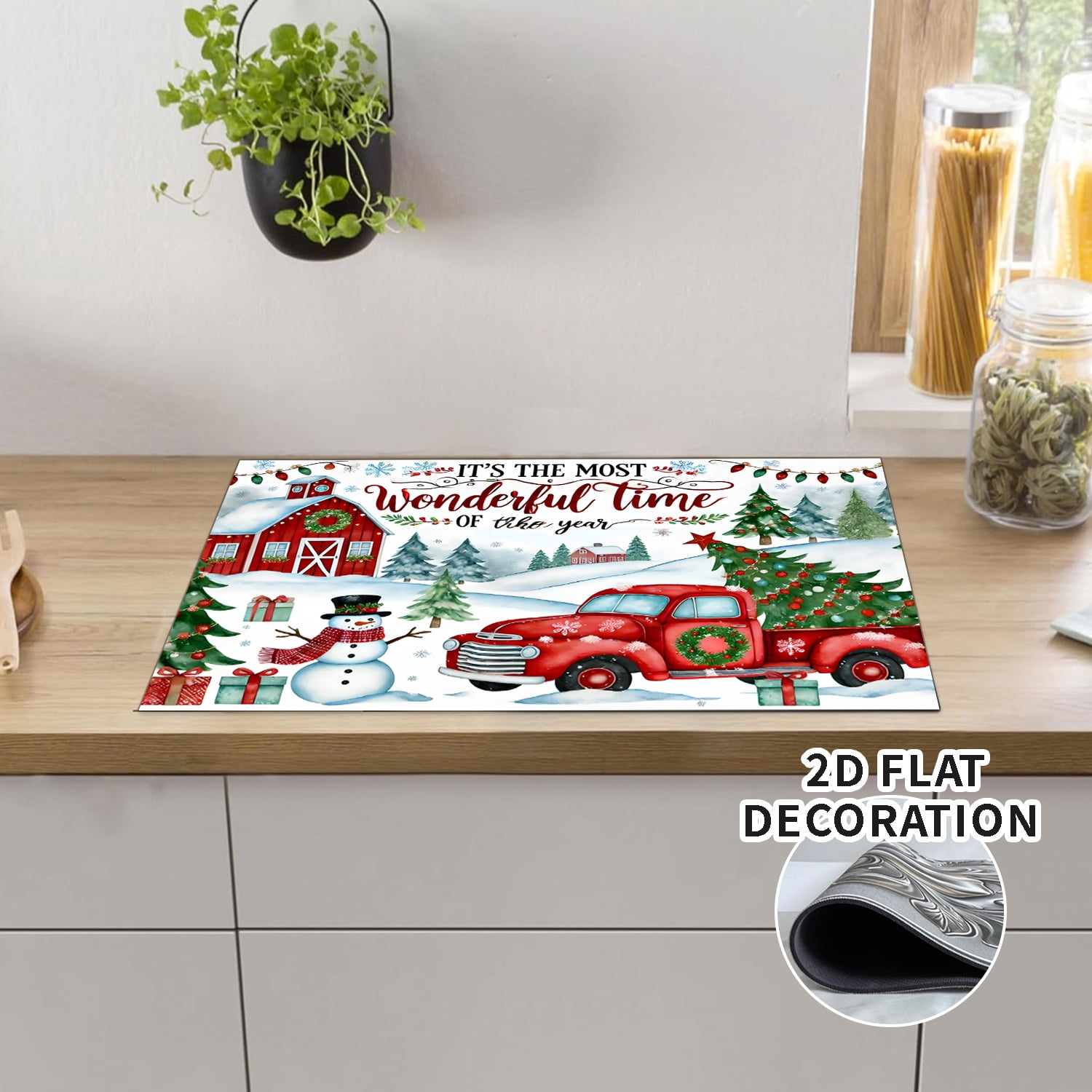 Stove Top Cover for Electric Stove 28 "x 20 ", Christmas Snowman Heat Resistant Glass Top Stove Cover Protector, Glass Cooktop Covers, Kitchen Flat Electric Stove Top Covers 1pc