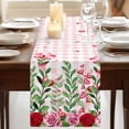 thumbnail image 3 of Table Runners 70 Inches Long Dress Scarves, Valentine's Day Farmhouse Coffee/Dining/Kitchen Table Decor, Holiday Table Runner, Pink Red Roses Love Heart Eucalyptus Plaid 13x70 Inch, 3 of 9