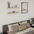 thumbnail image 4 of Ballucci 36" Floating Shelves, 2-Pack Wood Wall Shelf Set with Invisible Brackets, 6" Deep, Oak Finish, 4 of 8
