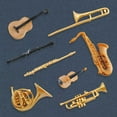 thumbnail image 3 of 2025 Saving Clearance wznxdo 8PC Simulated Horn Trombone Clarinet Flute Trumpet Saxophone Violin Guitar Instrument Set Model Ornament Holiday Gifts Holiday Pendants, 3 of 6