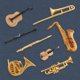thumbnail image 1 of Juguetes para piscina, juguetes para bebés, juguetes para niños pequeños: trompa, trombón, clarinete, flauta, trompeta, saxofón, violín, guitarra, juego de instrumentos, modelo, adorno, regalos navide, 1 of 6