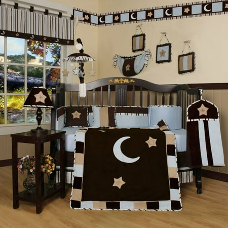 Geenny CRIB-CF-20 Moon and Star 13-Pc Baby Bedding Set