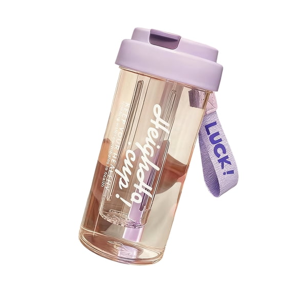 AYktou 20 Oz Soft Straw Spill Proof Tumblers, Transparent Large Capacity Portable Water Cup with Extended Tea Infuser Cup Core Fruit Tea Herbal Tea Cup Gift for Women Daughter & Her