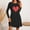 Black, variant on Zedker Valentine's Day Dresses for Women Wrap Hip Slim Fit Cute Heart Sweaters Crew Neck Mid-Length Dress