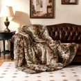 thumbnail image 2 of Gymax Fluffy Faux Fur Throw Blanket 760GSM Soft Fuzzy Luxury Faux Raccoon Fur Blanket, 2 of 10