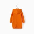 thumbnail image 4 of PatPat Halloween Mommy and Me Ghost Pattern Orange Long Sleeves Hooded Dresses, 4 of 7