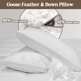 thumbnail image 6 of Peace Nest Goose Feathers Down Pillows Queen Size Set of 2, 100% Premium Cotton Cover, Hotel Collection Bed Pillow for Back, Stomach or Side Sleepers, 6 of 7