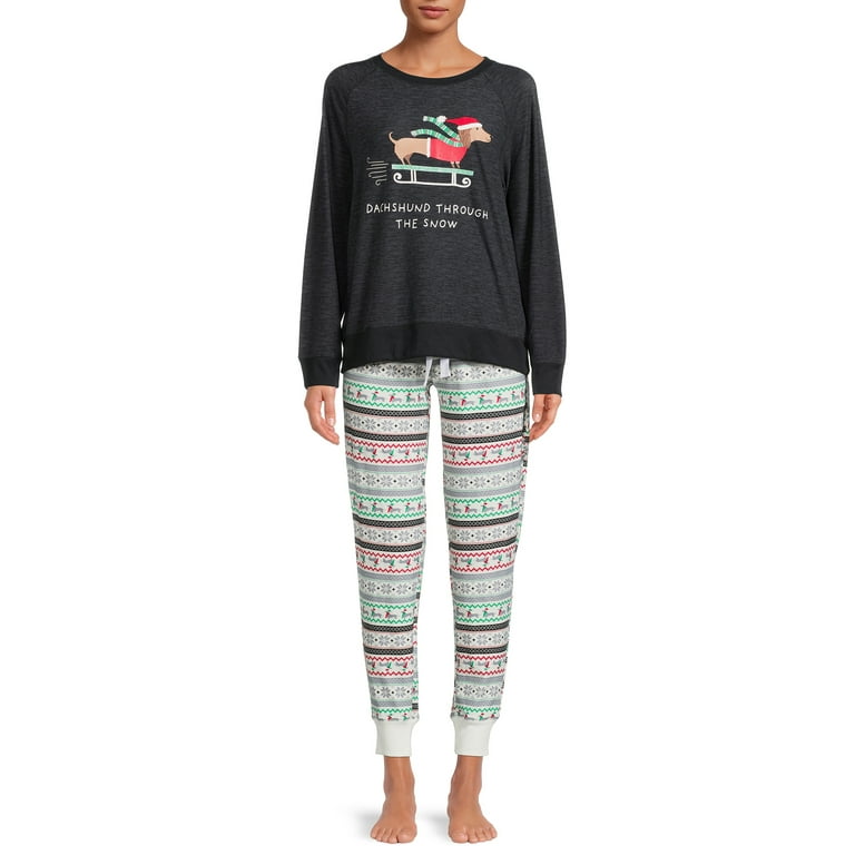 2 Piece Dachshund Long PJ Set - Holiday 2 Piece Dachshund Long PJ Set - Holiday