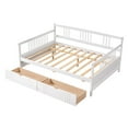 thumbnail image 3 of Tcbosik Wood Full Size Daybed with 2 Storage Drawers for Bedroom/Living Room, White, 3 of 10