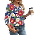 thumbnail image 6 of XUNKUSGA Shirts for Women Casual V Neck 3/4 Sleeve Tops for Women Trendy Comfortable Breathable Ladies Tops and Blouses Basic Tops for Woman S-2XL Pink, 6 of 7