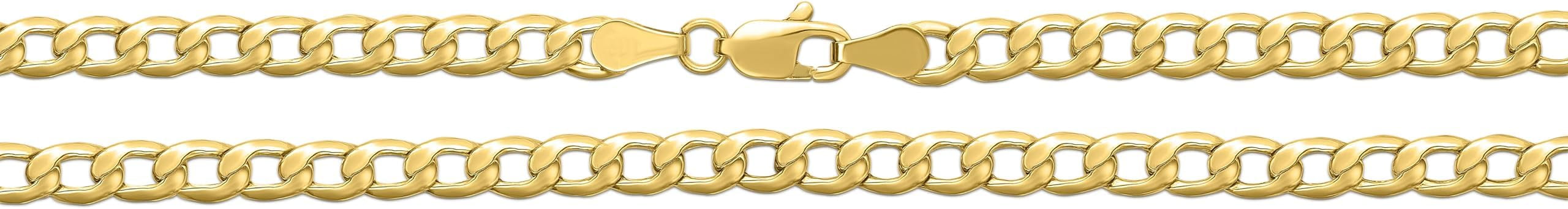 Floreo 10k Yellow Gold 4mm Hollow Cuban Curb Link Chain Necklace - 20 inch