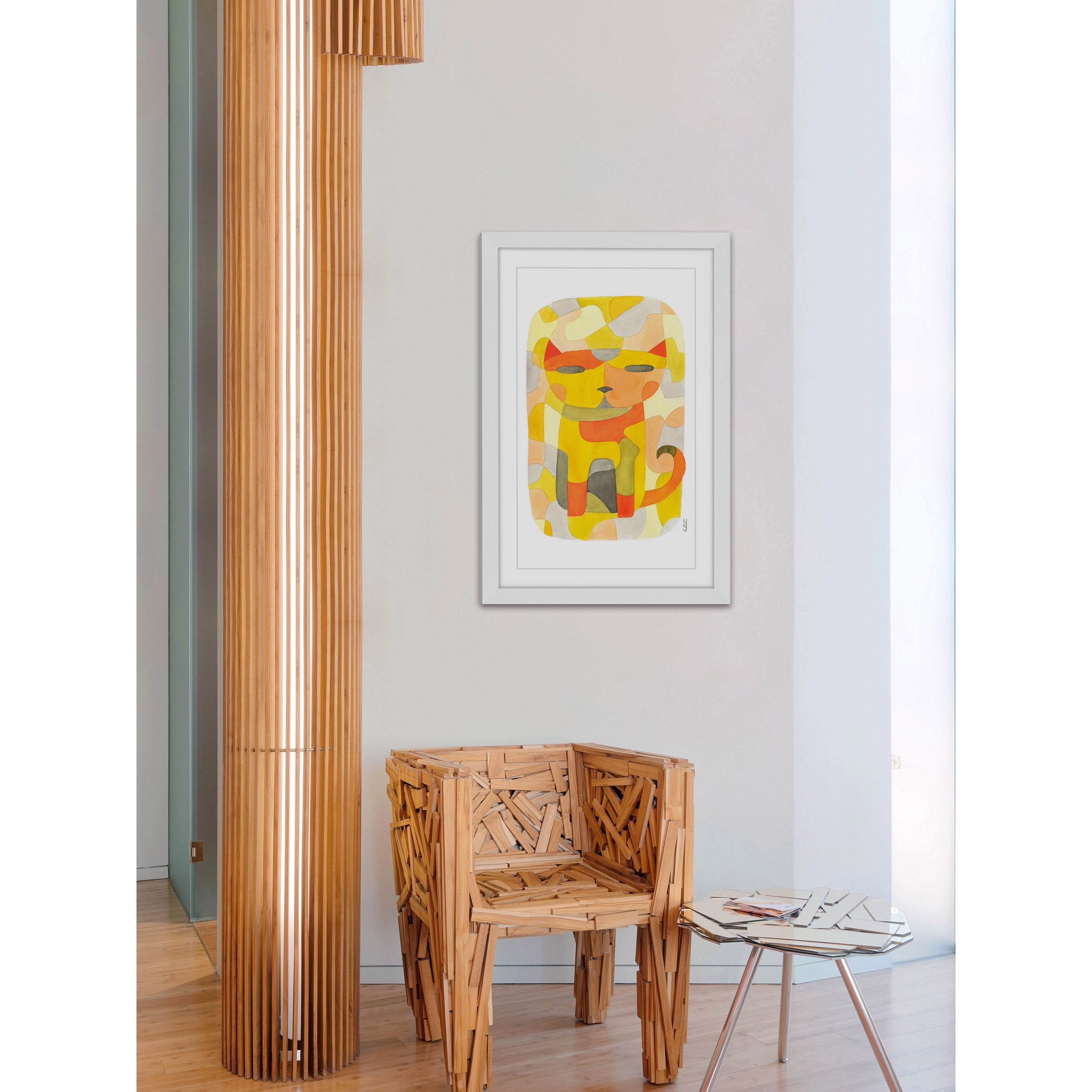 Marmont Hill - "Cat 1" by Yolanta Gawlik Framed Painting Print