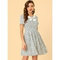 thumbnail image 3 of INSPIRE CHIC Vestidos Florales Casuales Con Cuello Marinero Entallados Y Acampanados Para Mujer Blanco azul XL, 3 of 6
