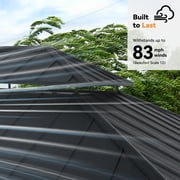Modern Shade 13'x15' Rosewood Wood Gazebo Cedar Wood Framed Double Steel Roof for Garden Backyard