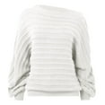 thumbnail image 4 of Bibifish Womens Sweaters Off Shoulder Batwing Sleeve Sweaters Fall Winter Solid Color Oversized Pullover Sweaters For Ladies, 4 of 7